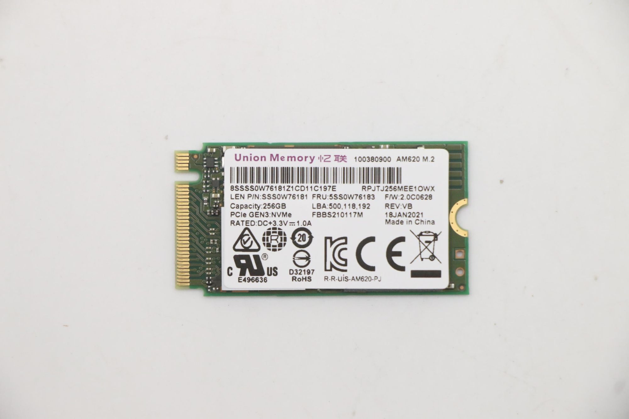 Lenovo 256GB M.2 PCI Express 3.0 NVMe SSD