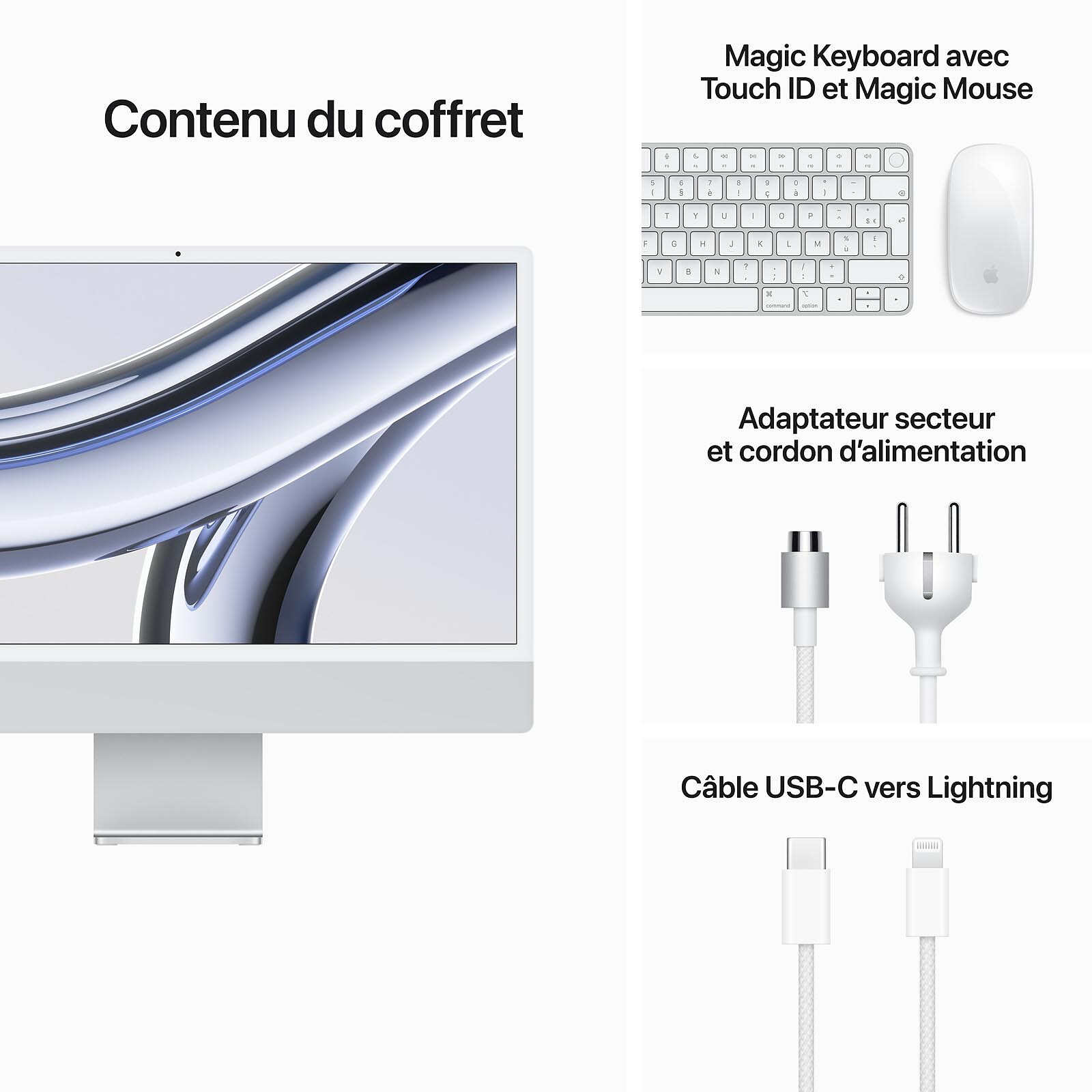 Apple iMac M3 (2023) 24 pouces 512 Go Rose (MQRK3FN/A)