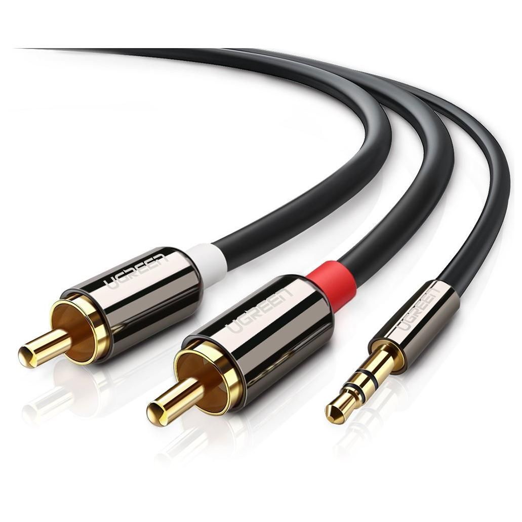 Ugreen 10590 Audio Cable 3m, 2 x RCA to 3.5mm Jack, Black
