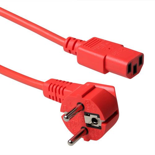 ACT Schuko C13 1.2m Cable - Red