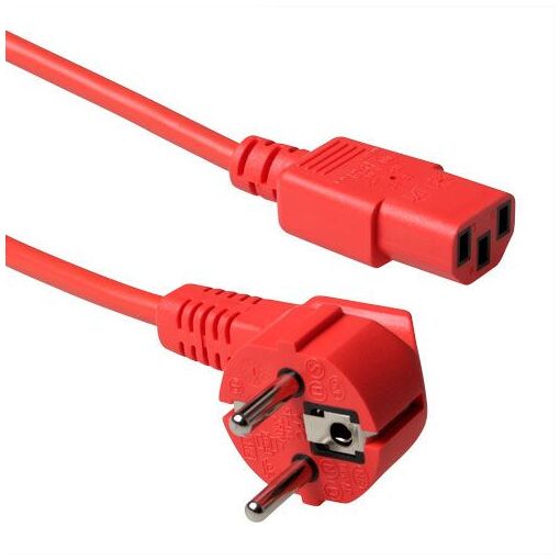 ACT Schuko C13 1.2m Cable - Red