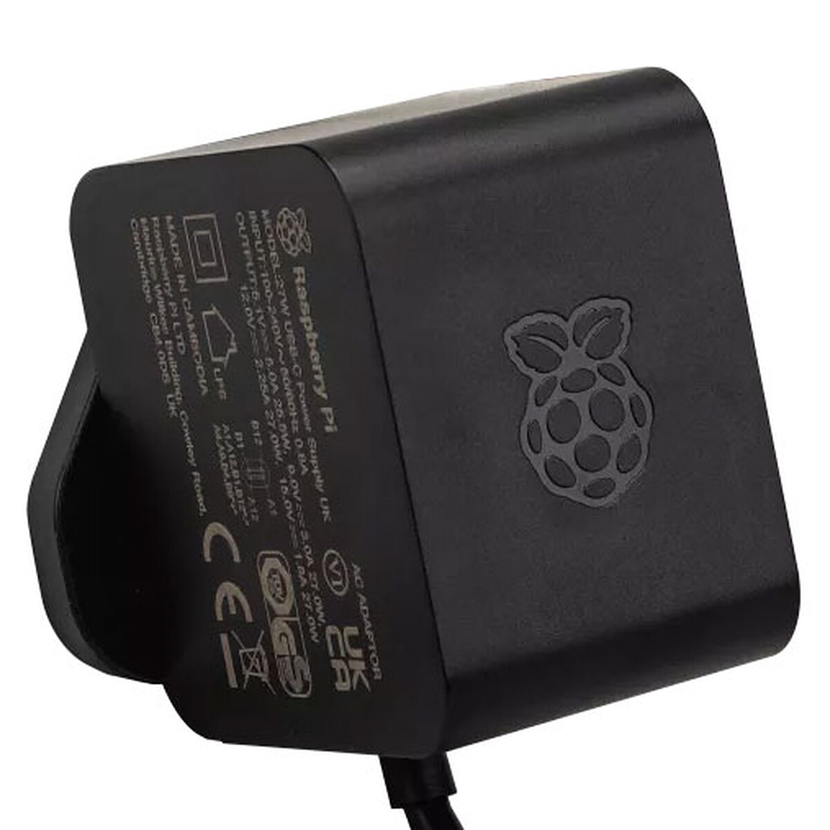 Raspberry Alimentation secteur USB-C 5.1V 5A Noir