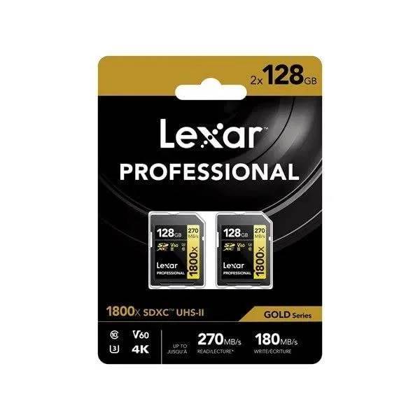 Lexar Professional Gold SDXC 1800X 128GB UHS-II V60 2-Pack