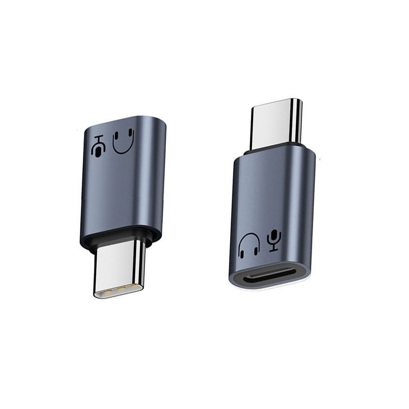 INF Lightning Female to USB-C Male Adapter - HiFi Earphones Gray