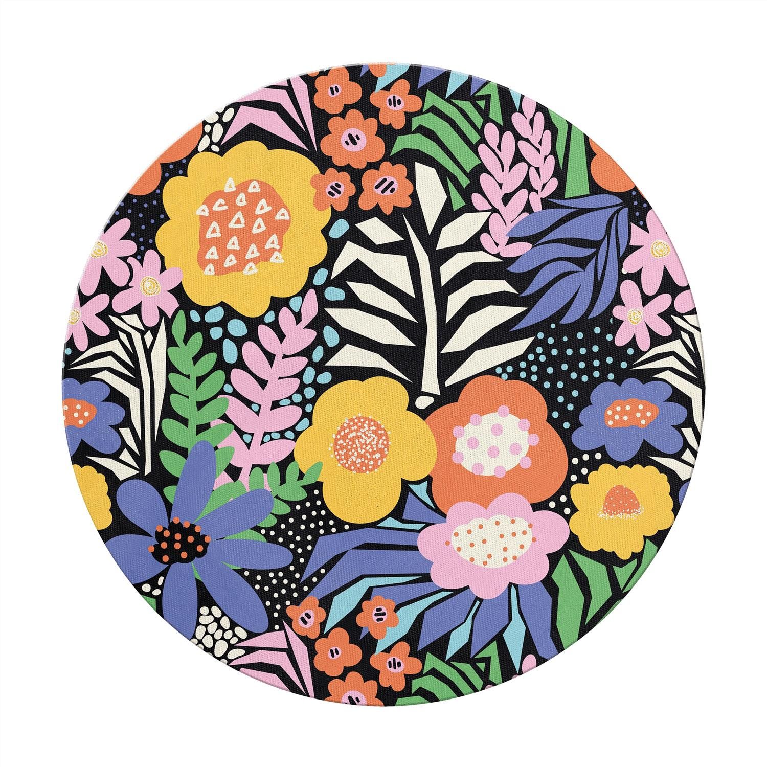 Miquelrius Mouse Pad, 20cm Diameter, Floral Garden Design