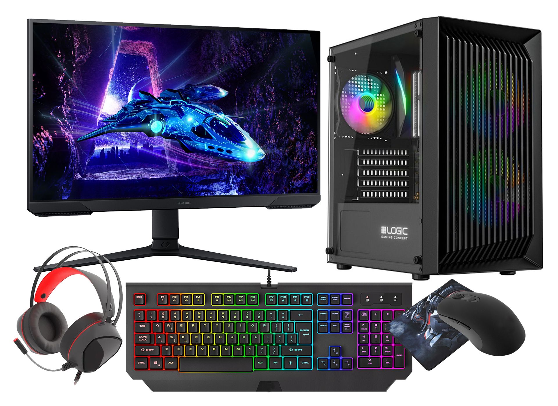 VIST Gaming PC - Ryzen 7 5700G, 32GB RAM, RX Vega8, 1TB SSD, 24' LCD, WiFi6, Windows 11 Pro