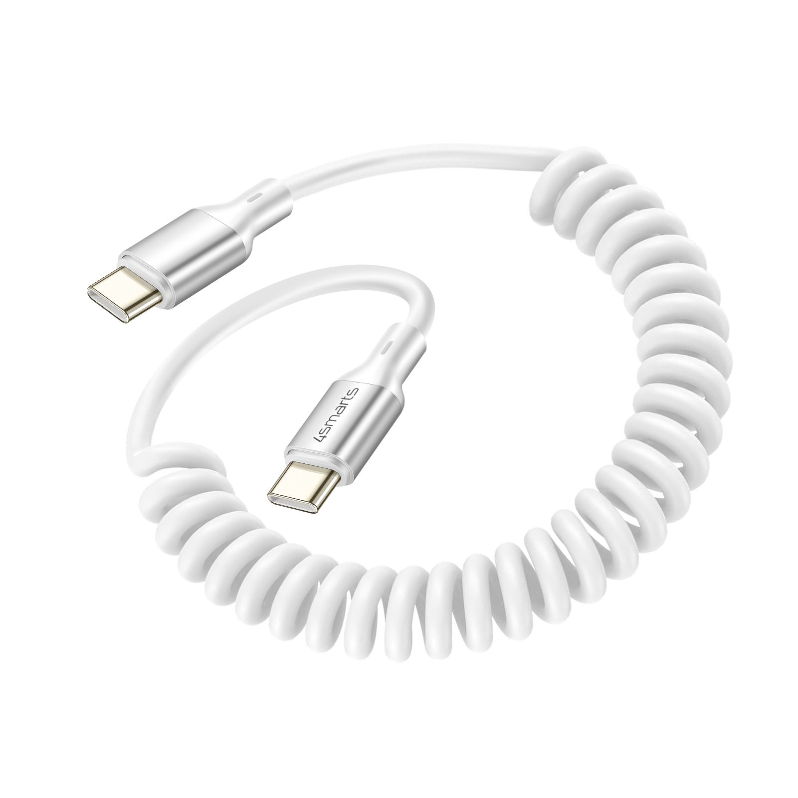 4smarts USB-C to USB-C 100W 480 Mb/s Spiral Cable, 12-50cm