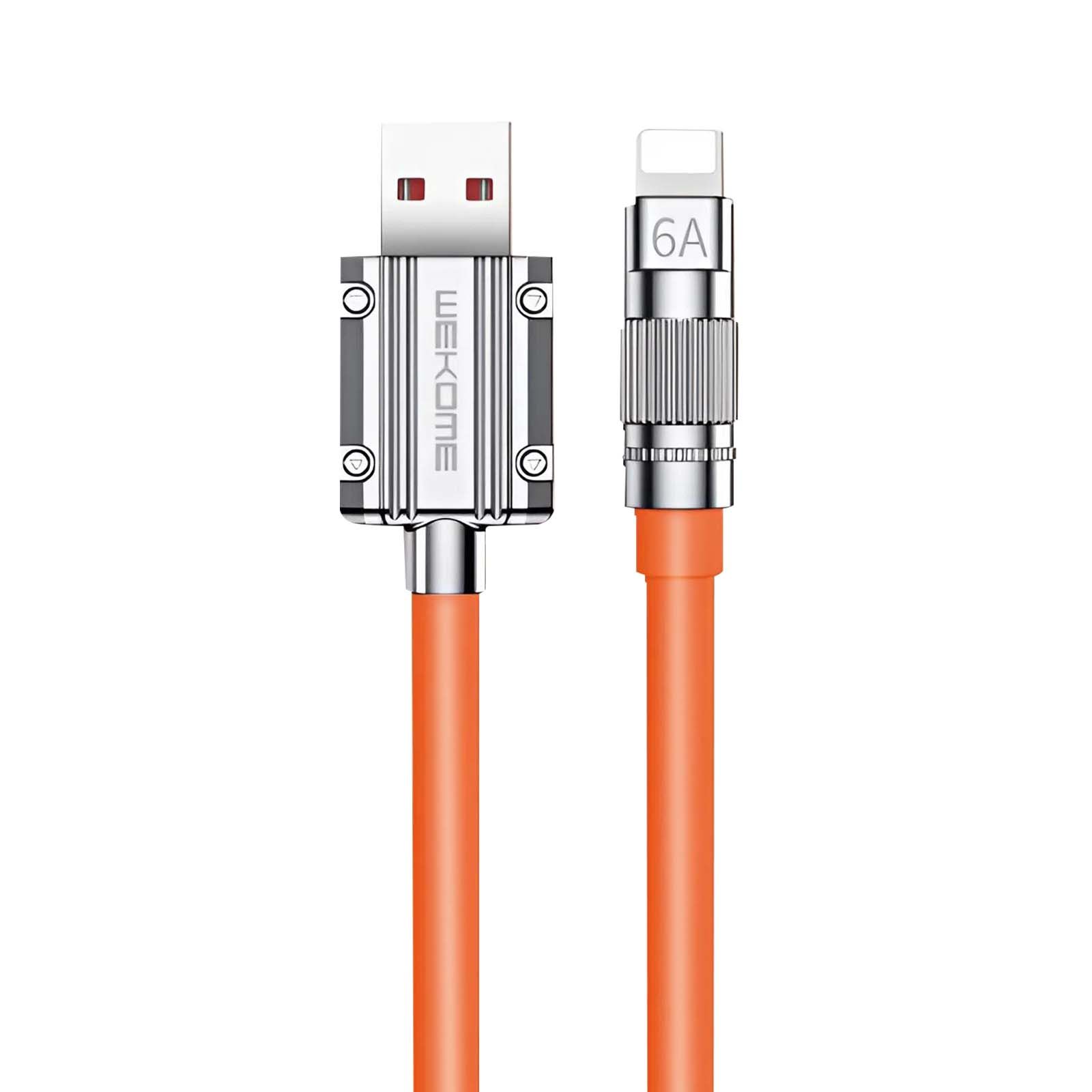 Wekome 6A USB-C to Lightning Fast Charging Cable, 1m, Orange