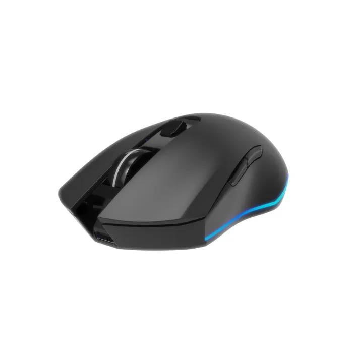 GMB GAMING EnerGenie Firebolt Wireless Gaming Mouse, Black - Nano USB Receiver, RGB Backlighting, Adjustable DPI