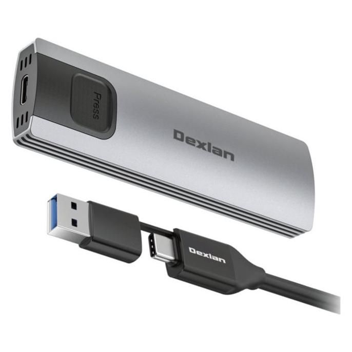 Dexlan External Enclosure - M.2 Card (PCIe NVMe & SATA) - USB-C 3.2 Gen 2