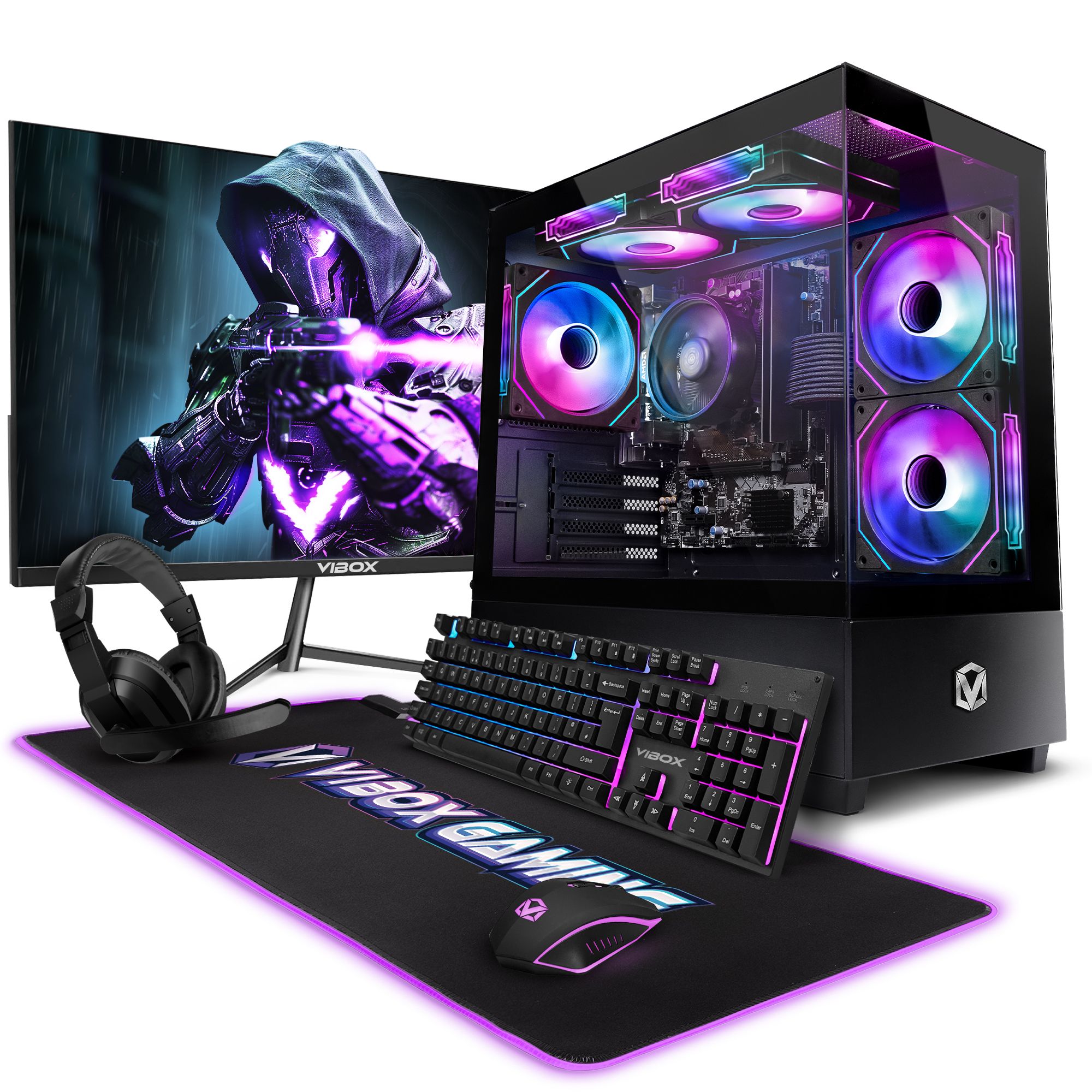 Vibox PC Gamer Complete - AMD Ryzen 3 3200G 4.0 GHz - Integrated Radeon Vega 8 Graphics - 16GB RAM - 480GB SSD - Windows 11 - WiFi