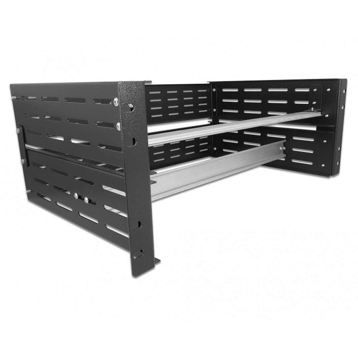 DeLock Support de rail DIN pour rack 19", 4U, Noir