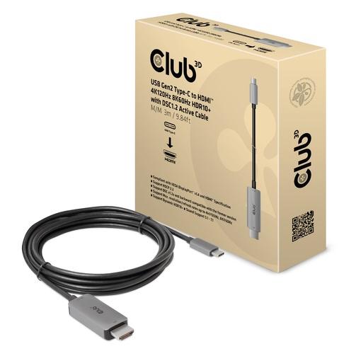 Club 3D 3m USB Gen2 Type-C to HDMI Adapter