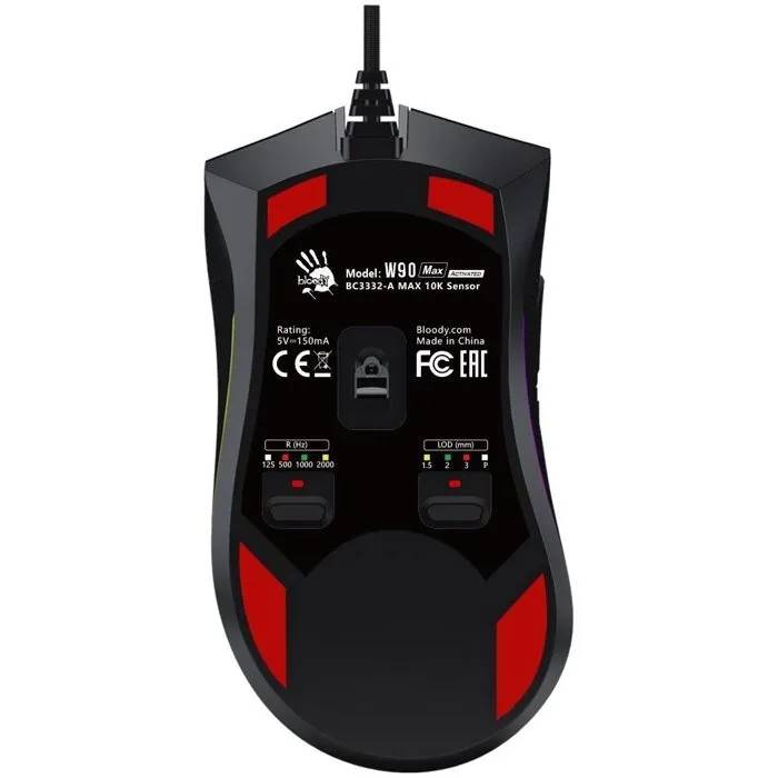 Ratón de juego A4tech Bloody W90MAX, Negro