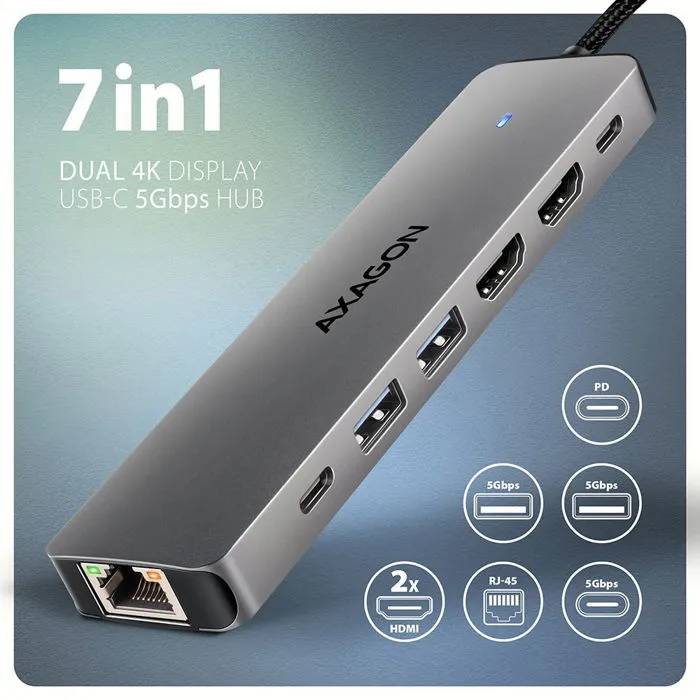 Hub Axagon HMC-7HX2 7 en 1
