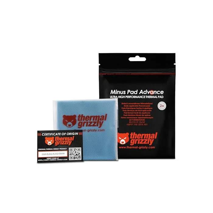 Thermal Grizzly Minus Pad Advance - 4x4x0.2in - Non-Conductive - High Compressibility