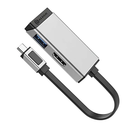Adaptador A-Logic MagForce 2 en 1 USB-C a HDMI y USB 3.2 (4K 60Hz, Negro/Plata)