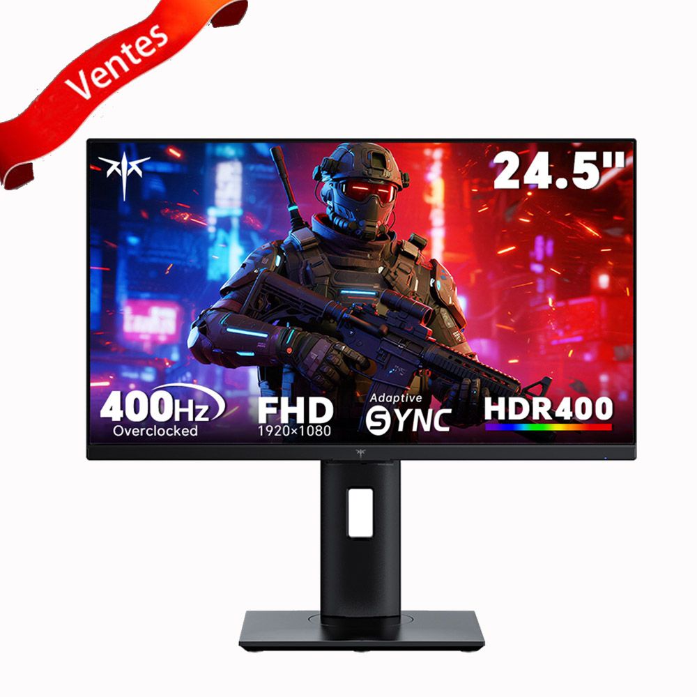 Moniteur de jeu KTC H25X7, écran IPS rapide de 24,5 pouces (1920 x 1080), fréquence de rafraîchissement de 400 Hz, compatible HDR400, FreeSync et G-Sync, temps de réponse MPRT de 1 ms