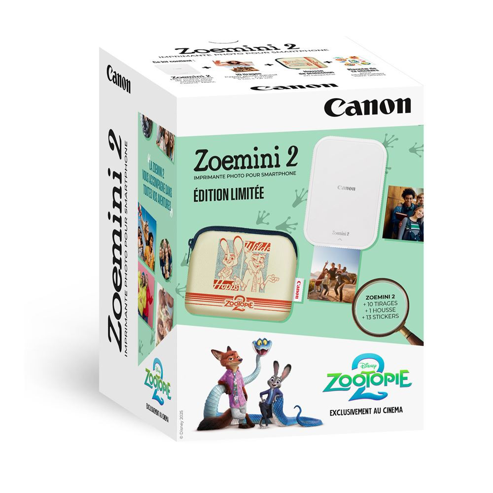 Canon Zoe Mini 2 Edition Print Kit (White) with Case and Stickers