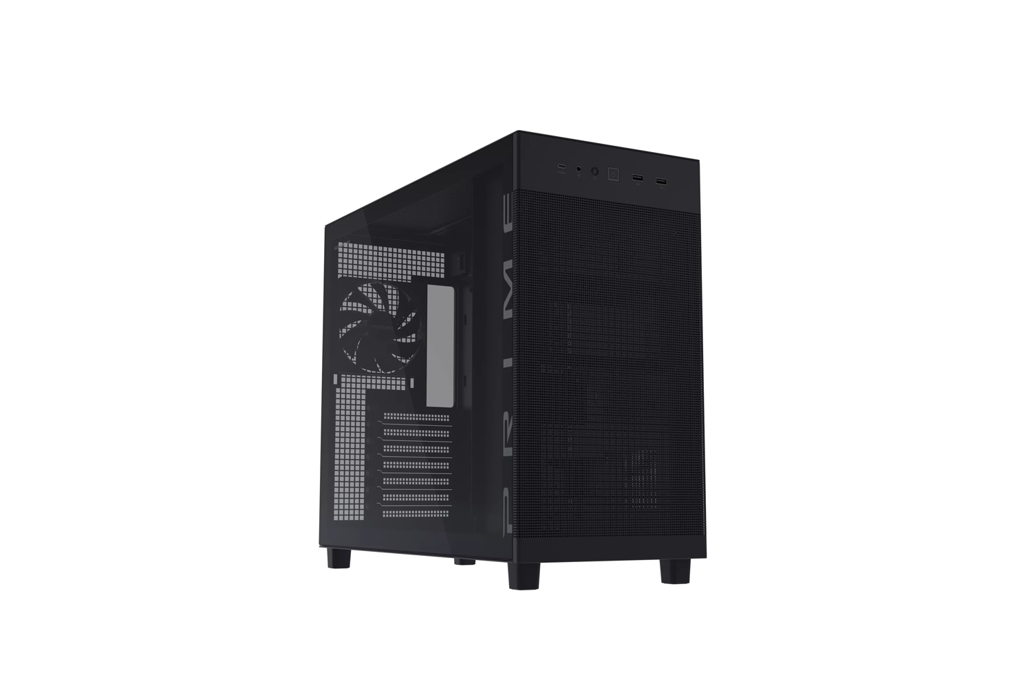 ASUS Prime AP303 Verre Trempé - Boîtier PC de Jeu (4 L, Prend en Charge la Carte Graphique jusqu'à 360 mm et Radiateur jusqu'à 360 mm, Port USB 3.2 Type-C à l'Avant)