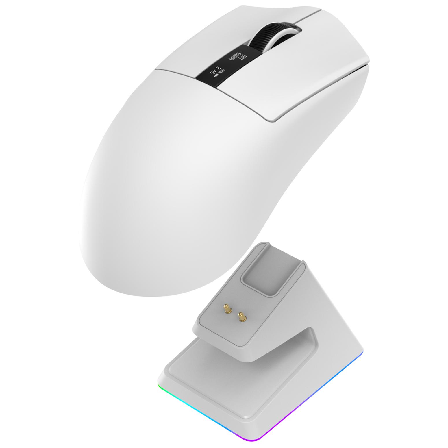 ONIVERSE Vanguard Wireless Gaming Mouse + Dock - Luxion White (PC)