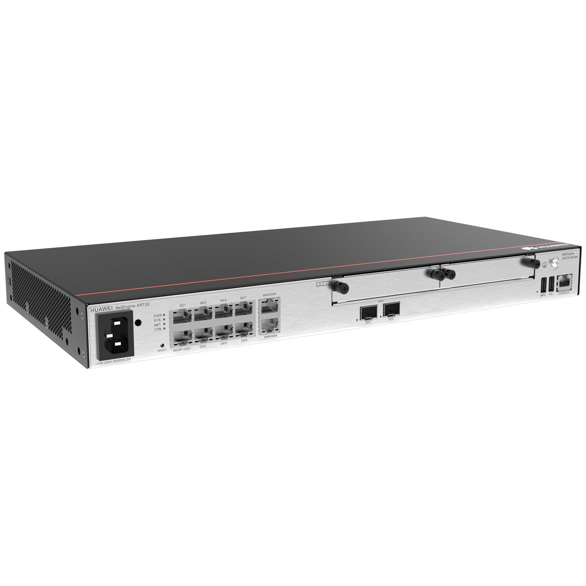 Routeur commutateur Huawei NetEngine AR720 - 8 ports - 1 GbE - 2 ports WAN - Refroidissement par air - Montage sur rack ou mural