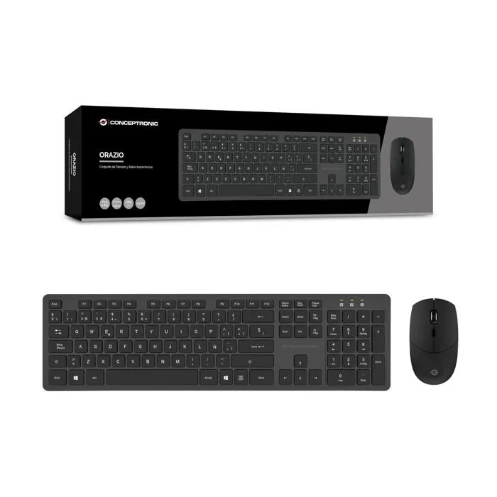 Wireless Keyboard and Mouse Kit - Conceptronic - Orazio01ES - 2.4GHz Nano Technology - DPI Switch