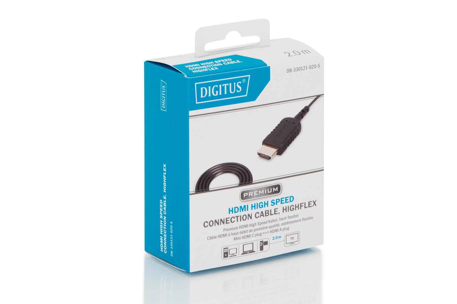 Cable HDMI de alta velocidad Digitus HighFlex Tipo C a A