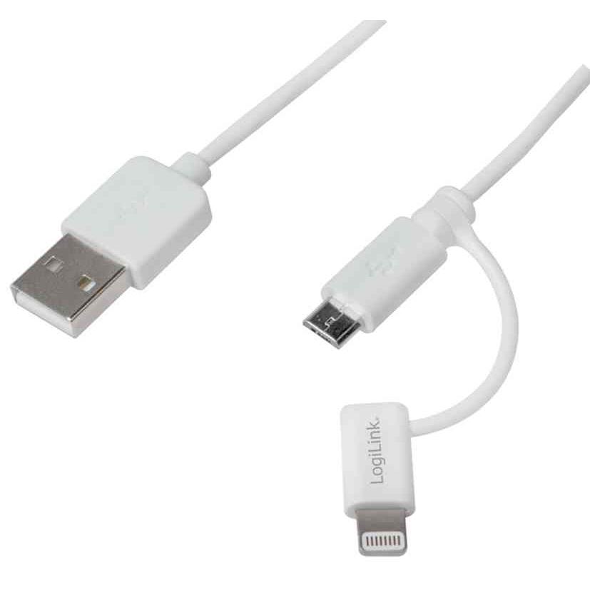 Câble de synchronisation et de charge LogiLink, 1m, Blanc