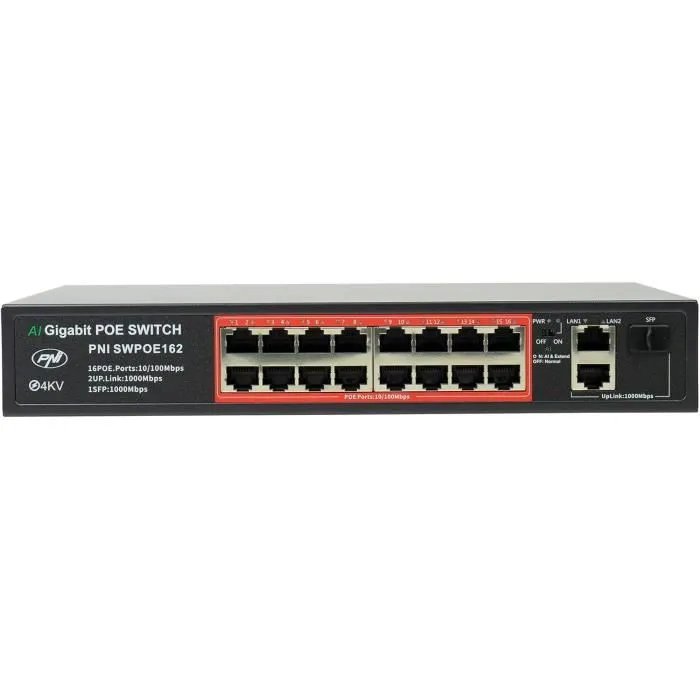 PNI SWPOE162 - 16-Port PoE 100Mbps Switch