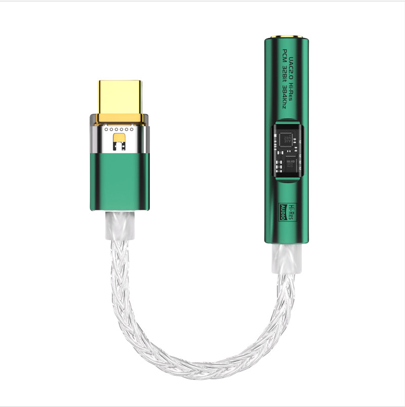 INF USB-C to 3.5mm Jack Audio Adapter with Built-in DAC - Green