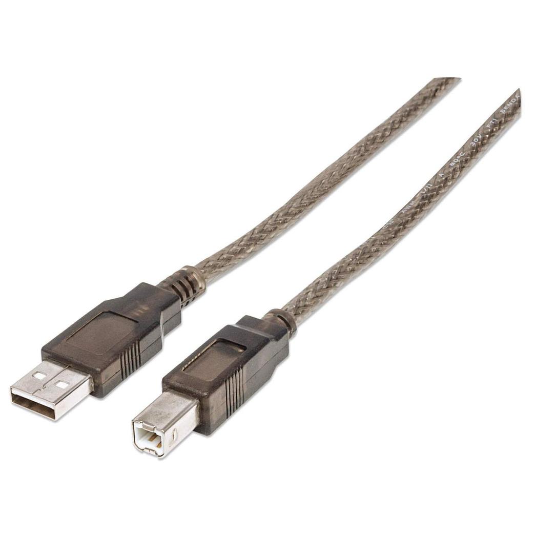 Cable Manhattan USB 2.0 de 11 m (36 pies), tipo A a B, plata