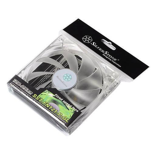 Silverstone FN121-P-GL 12cm PC Case Fan Transparent