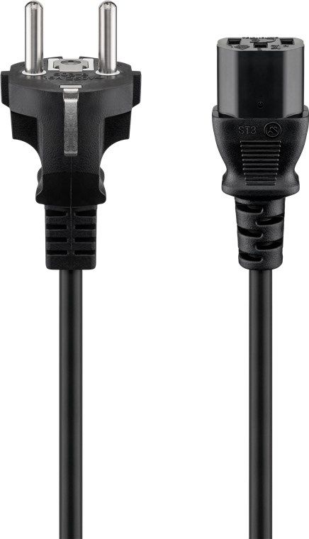 Goobay 50098 Power Cable, 2m, Type F IEC C13