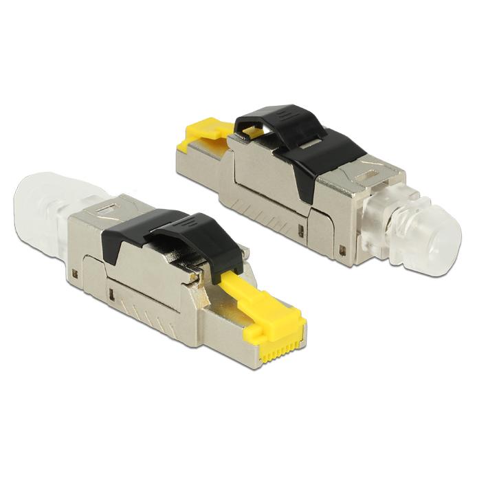 Delock RJ45 Connector, Black, Transparent and Yellow