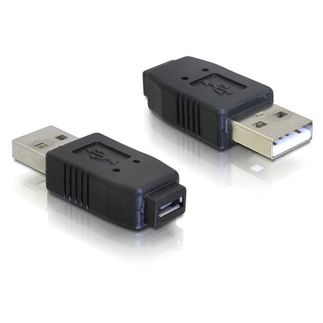 Delock USB Adapter - Micro-A+B to USB 2.0 A, Black