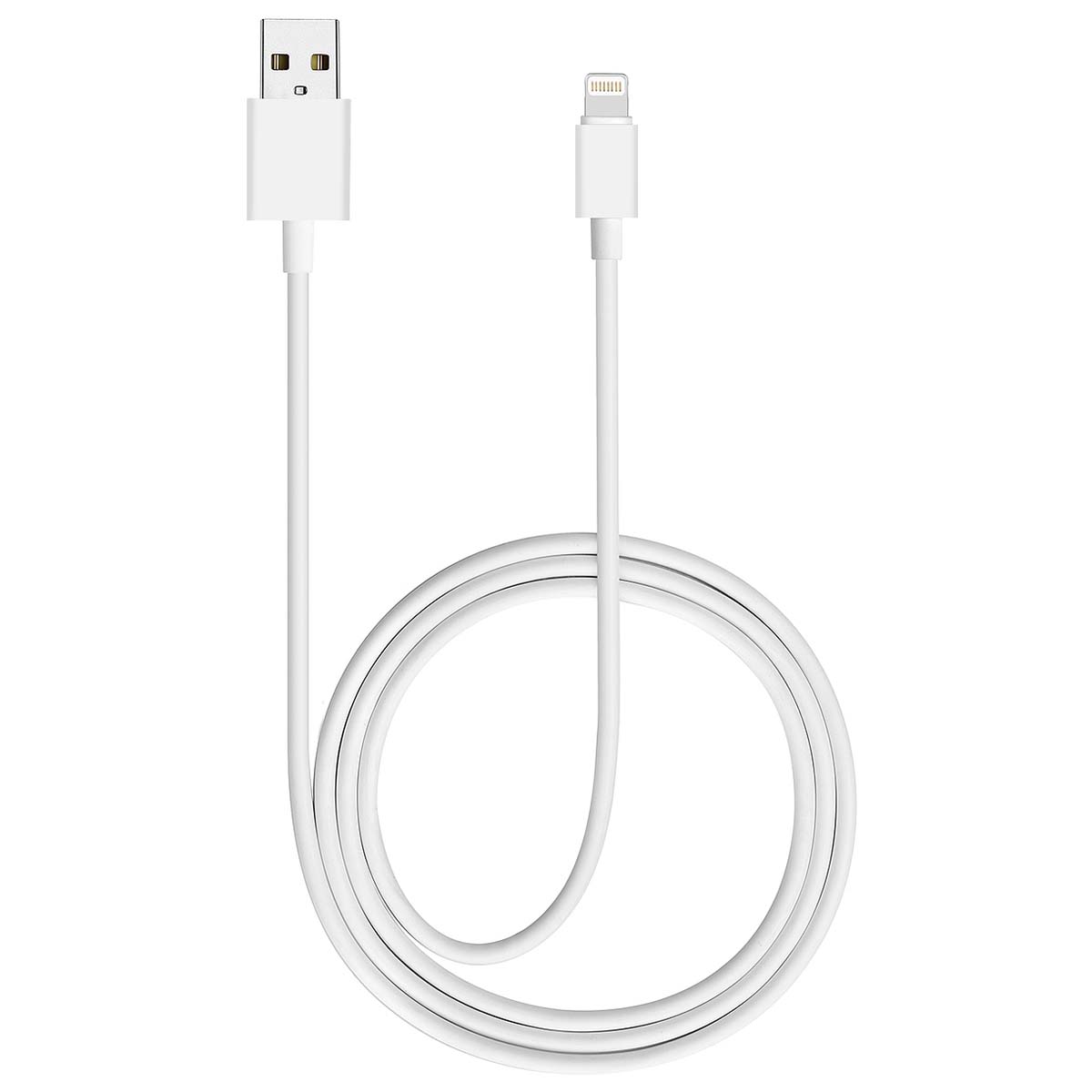 Cable USB-A a Lightning de 1 metro para carga y transferencia rápida - Blanco