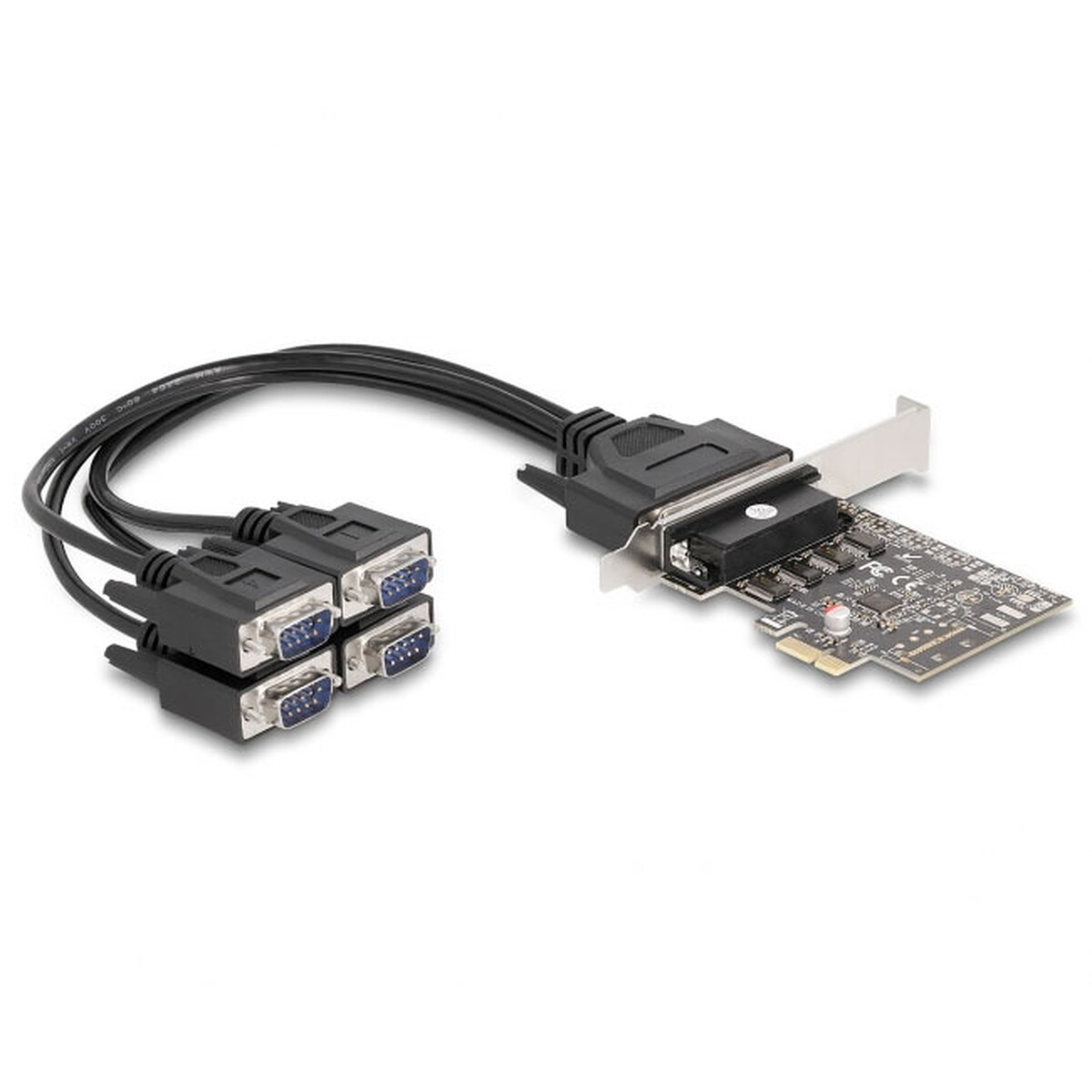 DeLock Carte Contrôleur PCI-Express vers 4 ports RS-232 D-Sub