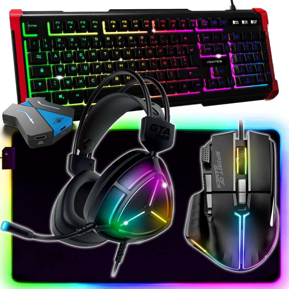 HND Gamer 5-in-1 GTA 240 Keyboard & Mouse Set