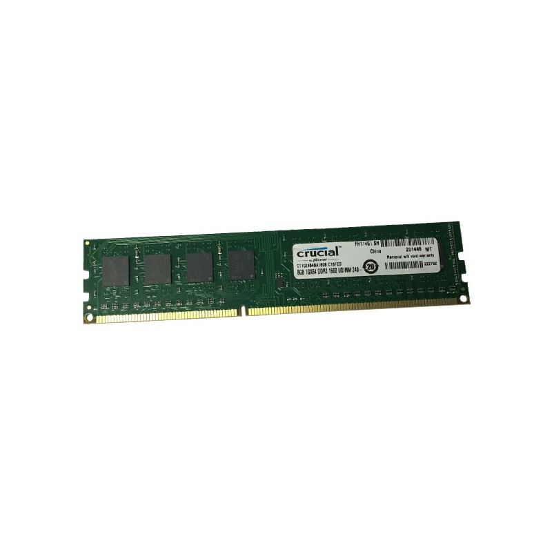 Memoria RAM Crucial 8GB CT102464BA160B.C16FED DDR3 SDRAM PC3-12800U 1600MHz CL11