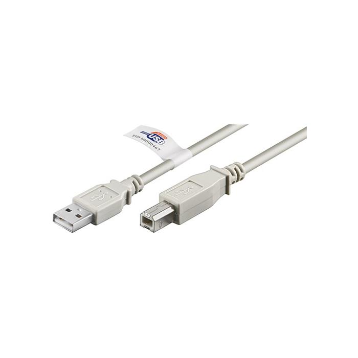 Cable Goobay USB 2.0 de Alta Velocidad Tipo B, Gris, 3m