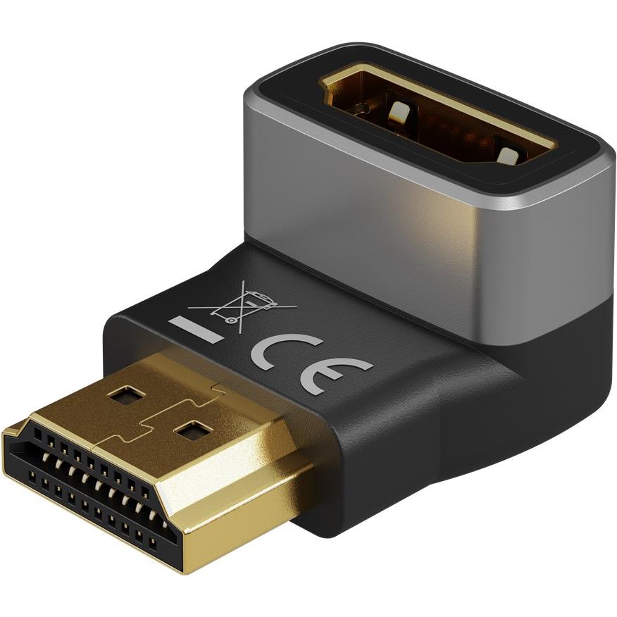 Goobay 270° Vertically Bent HDMI Adapter, 8K @ 60Hz, Gold Plated