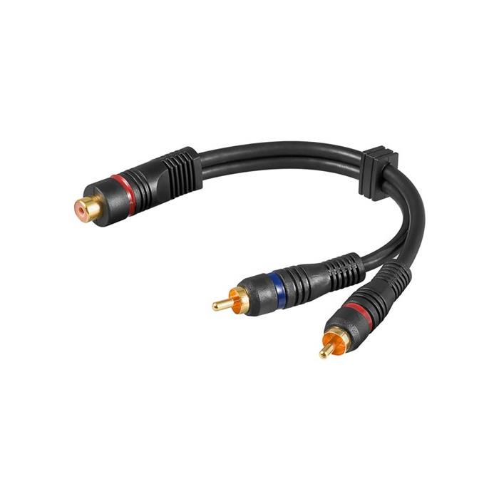 Goobay Audio/Video Cable 0.2m Female to 2 RCA Male Black