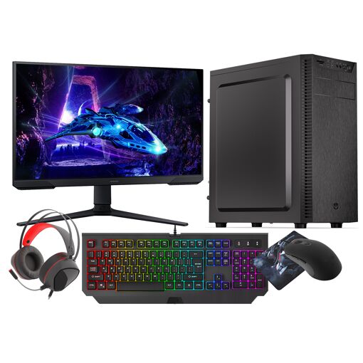 PC de juego sólido VIST - Ryzen 5 8600G AI, 16GB RAM, AMD Radeon 760M, SSD 1TB, WiFi, Pantalla LCD de 24', 180Hz