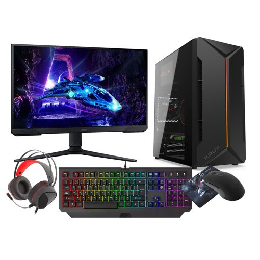 PC de juegos VIST Astro - Ryzen 5 8600G AI, 32GB RAM, AMD Radeon 760M, SSD 1TB, WiFi, Monitor LCD 24' 180Hz