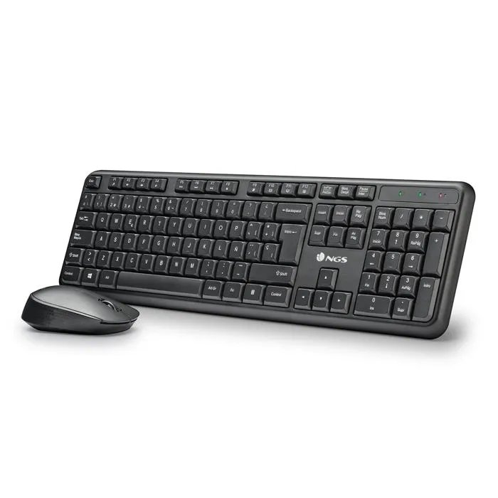 NGS Technology Wireless Keyboard and Mouse Kit - Harmony - Silent - 12 Multimedia Keys - Ambidextrous Mouse - 1200 DPI Optical Sensor