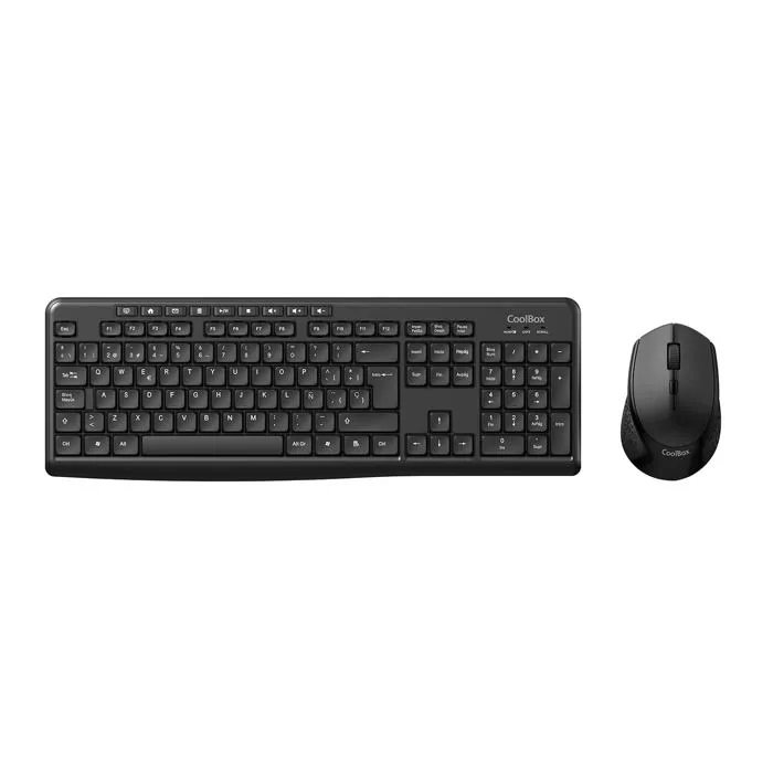 Kit de teclado y ratón inalámbricos - CoolBox - 2.4GHz - Layout español - 105 teclas - Ratón ambidiestro
