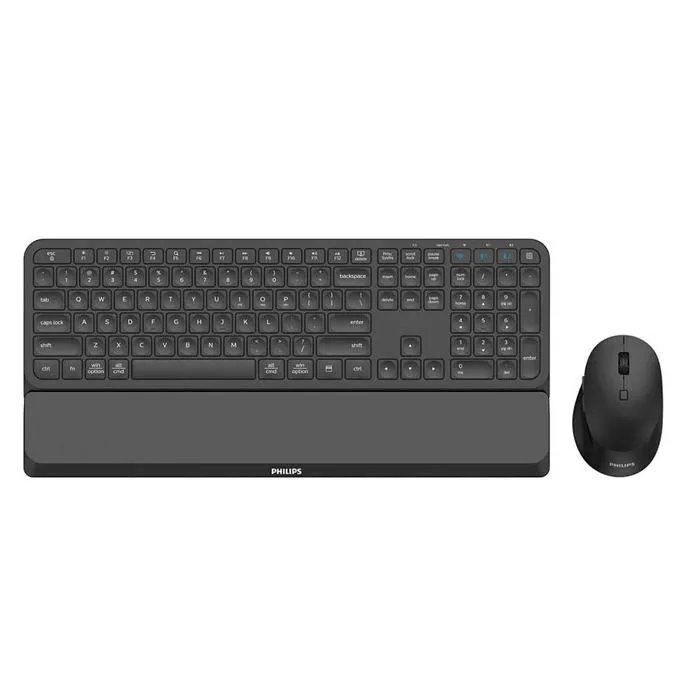 Wireless Keyboard and Mouse Set - Philips - Bluetooth - 3200 DPI - Black - Compact - Ergonomic