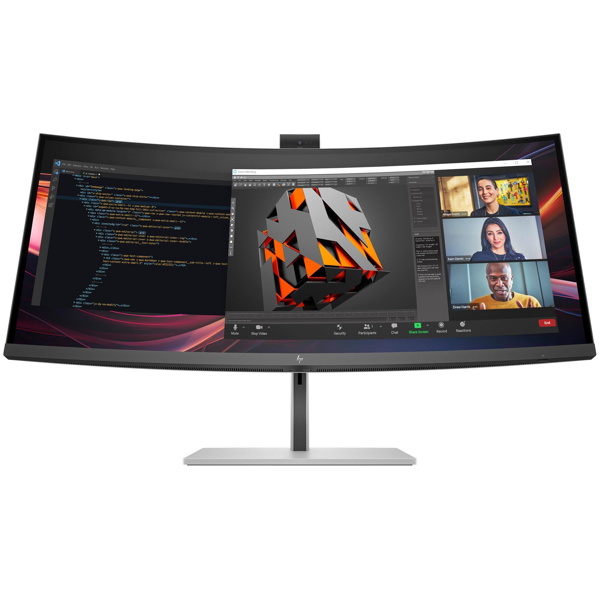 HP Series 7 Pro 34-inch WQHD Conference Monitor - 734pm Non-PVC