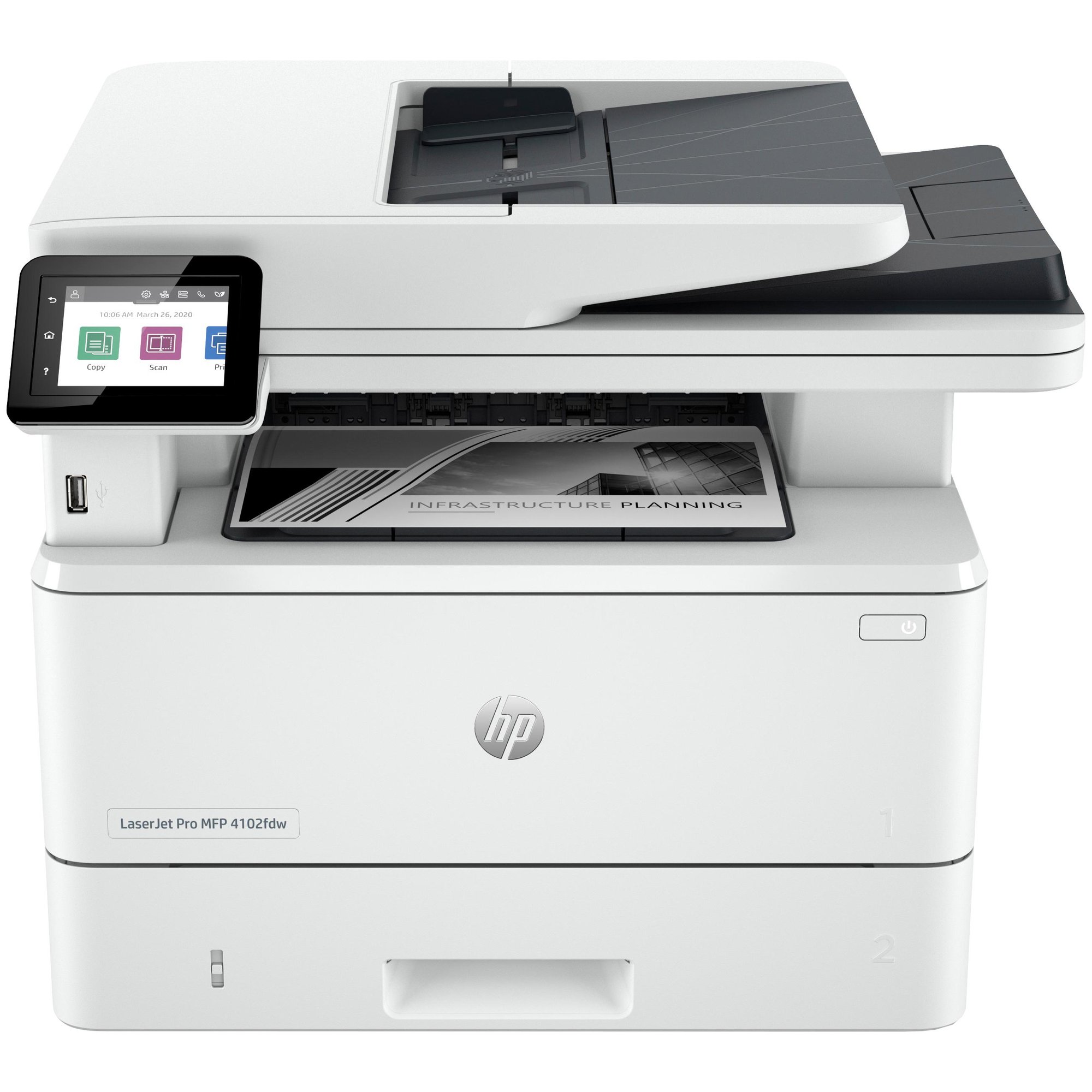HP LaserJet Pro 4102fdw Wireless Multifunction Printer, Black and White